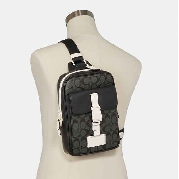 Coach Handbags - Coach Track Pack In Signature Canvas